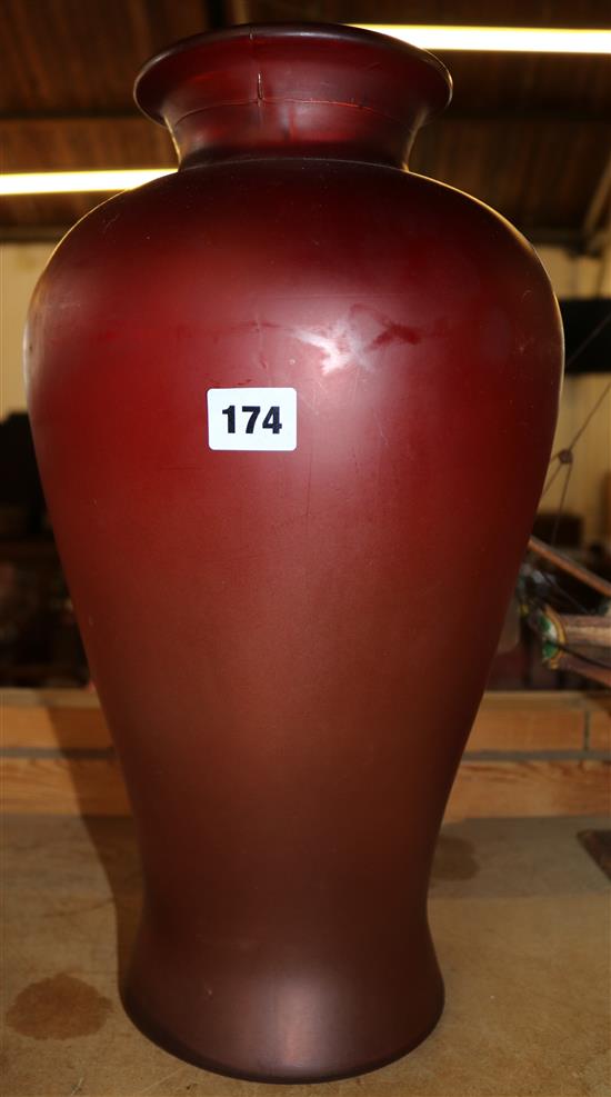 Red glass vase